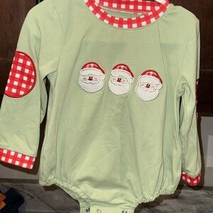 Adorable Green Baby Bubble with Santa Design